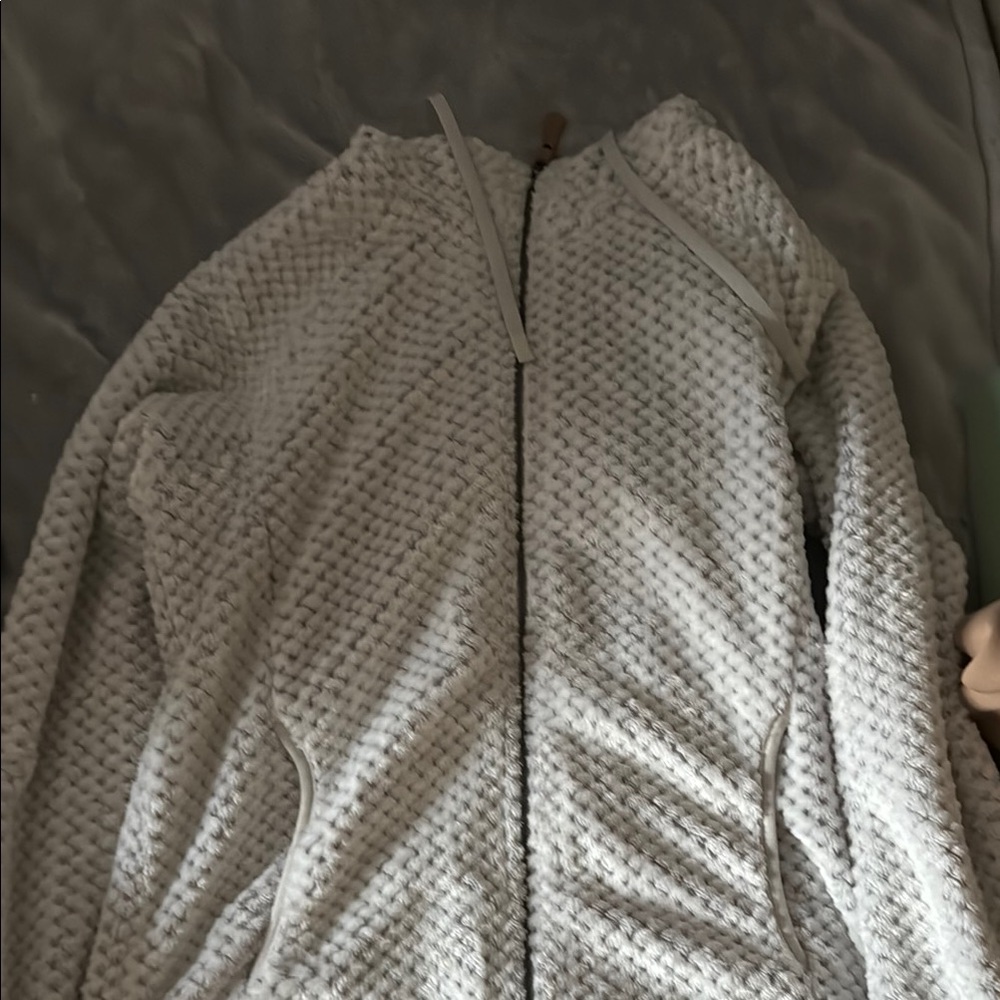 Gray Textured Zip-Up Jacket